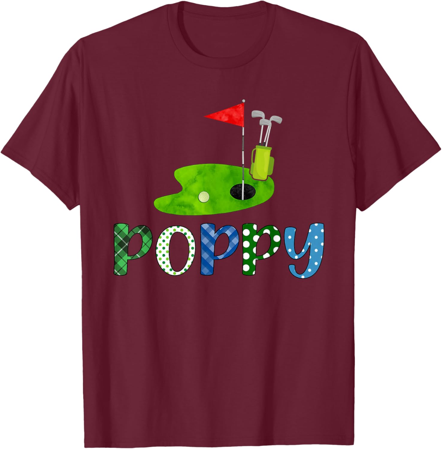 Poppy Golf Sport Matching Family Golf Lover T-Shirt - T-Shirt | Maroon