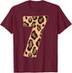 Cheetah Kids 7 Year Old Girl Cheetah Print 7th Birthday T-Shirt - T-Shirt | Maroon