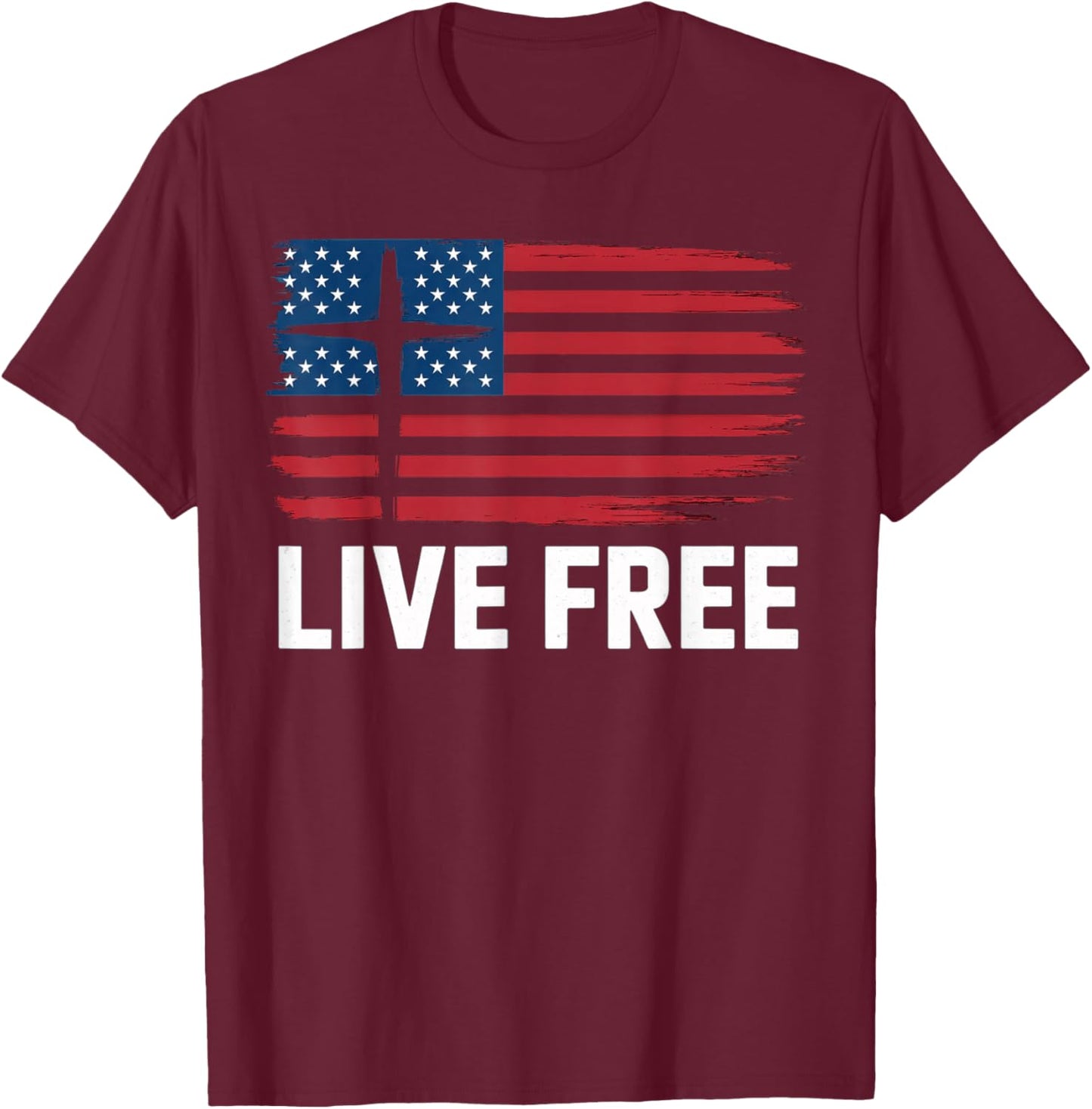 Live Free T-Shirt - T-Shirt | Maroon