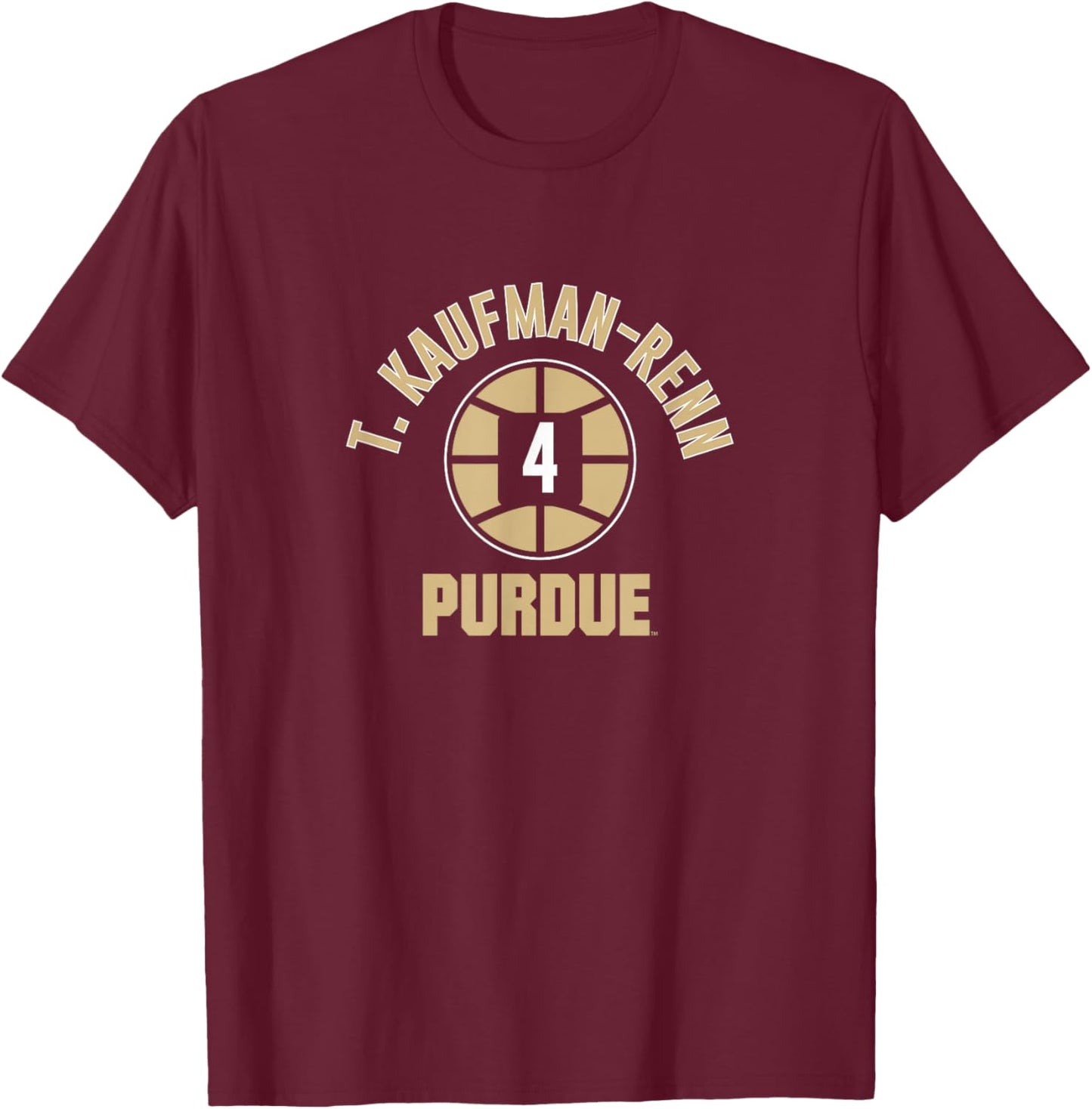 Purdue Basketball: Trey Kaufman-Renn Name Number Ball T-Shirt - T-Shirt | Maroon