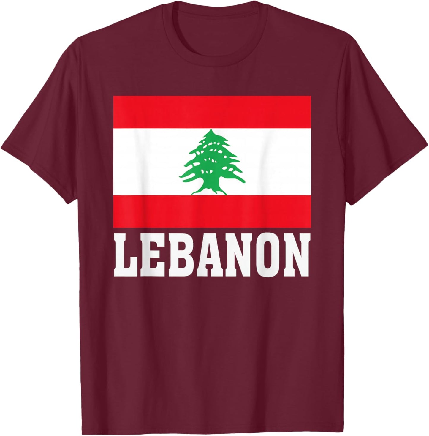 Lebanon Flag Patriotic National Roots Souvenir T-Shirt - T-Shirt | Maroon