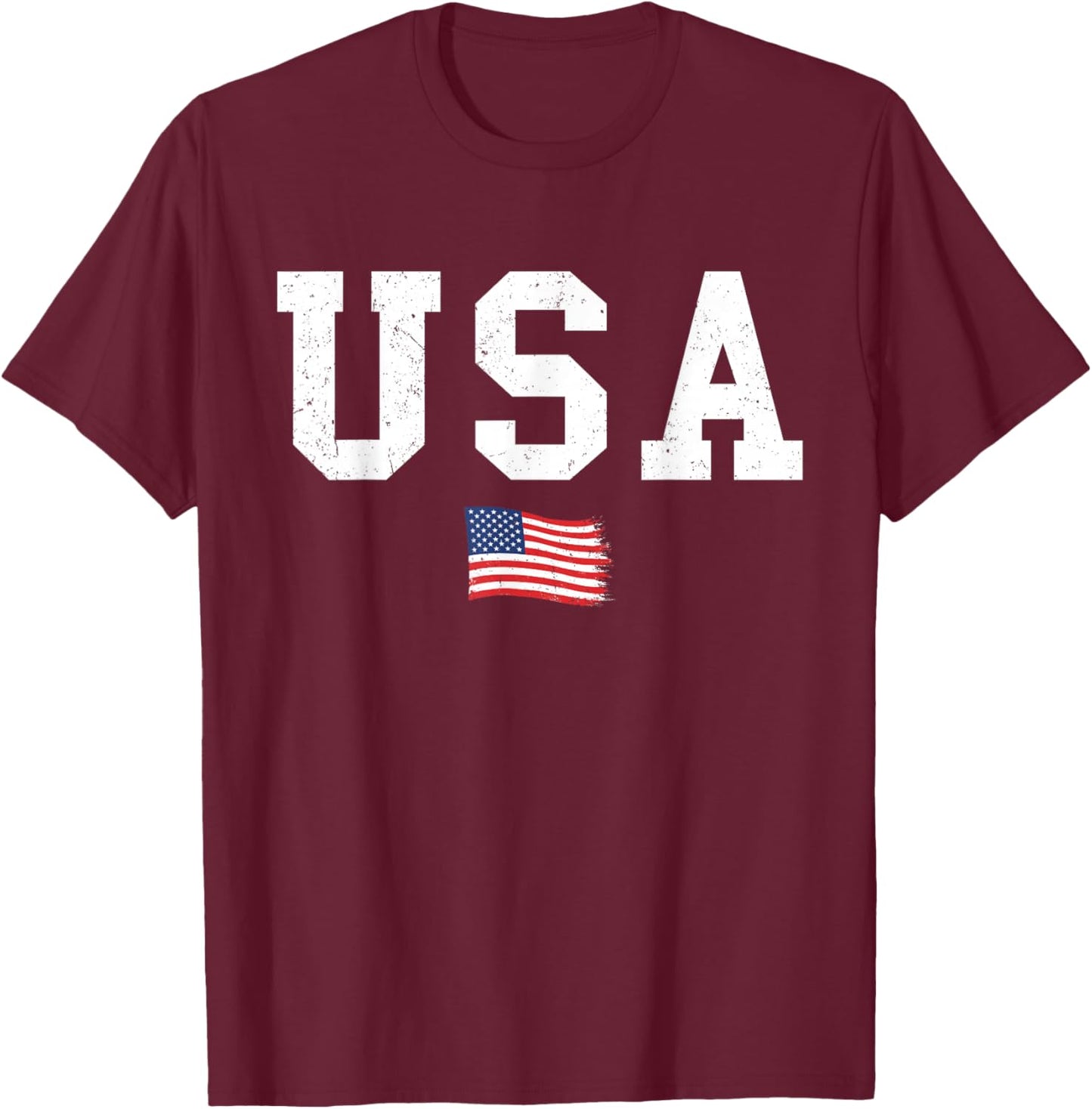 USA Flag Patriotic American Flag 4th of July Men USA Graphic T-Shirt - T-Shirt | Maroon
