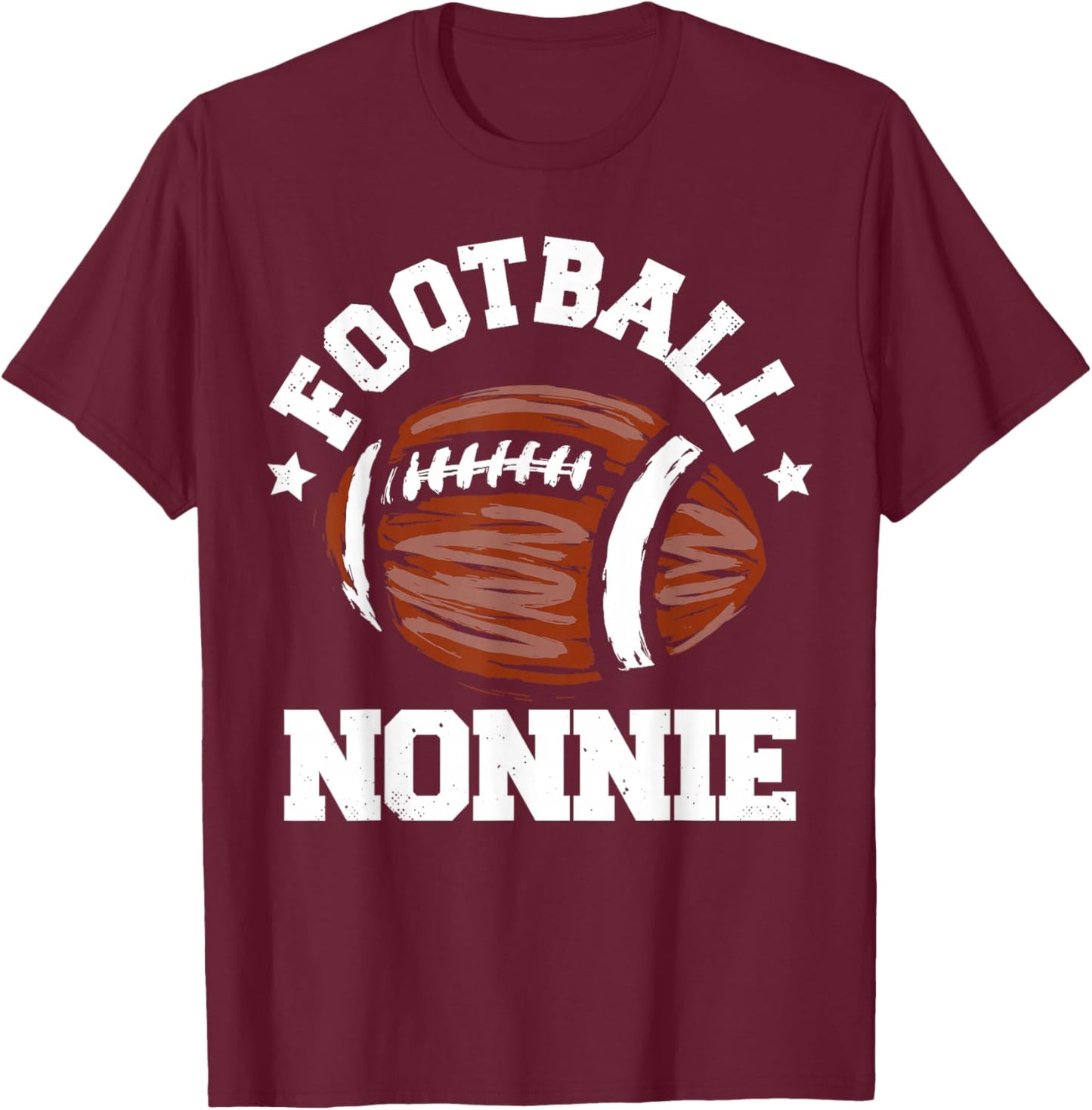 Football Nonnie Distressed Football Proud Nonnie Game Day T-Shirt - T-Shirt | Maroon