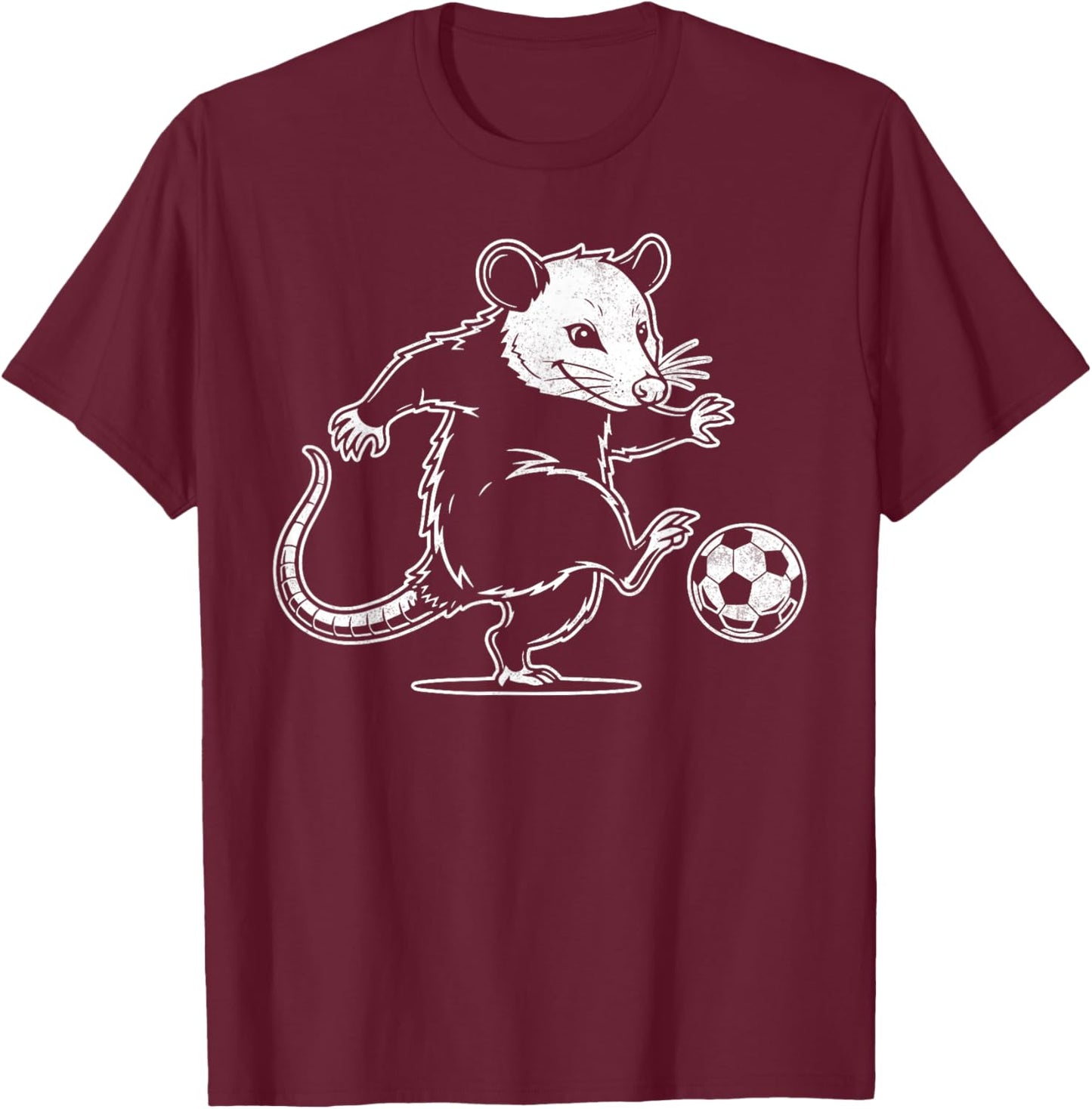 Funny Possum Soccer Ball Graphic - Cute Soccer Lover T-Shirt - T-Shirt | Maroon