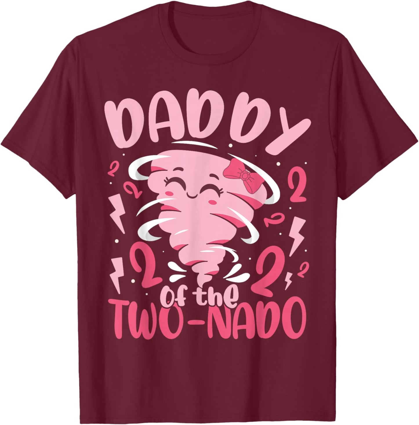 Daddy of The Two-nado Tornado Themed 2nd Birthday Party Kids T-Shirt - T-Shirt | Maroon