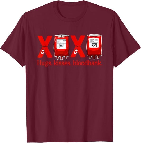 Blood Bank Valentine Medical Lab Science Medical Laboratory T-Shirt - T-Shirt | Maroon