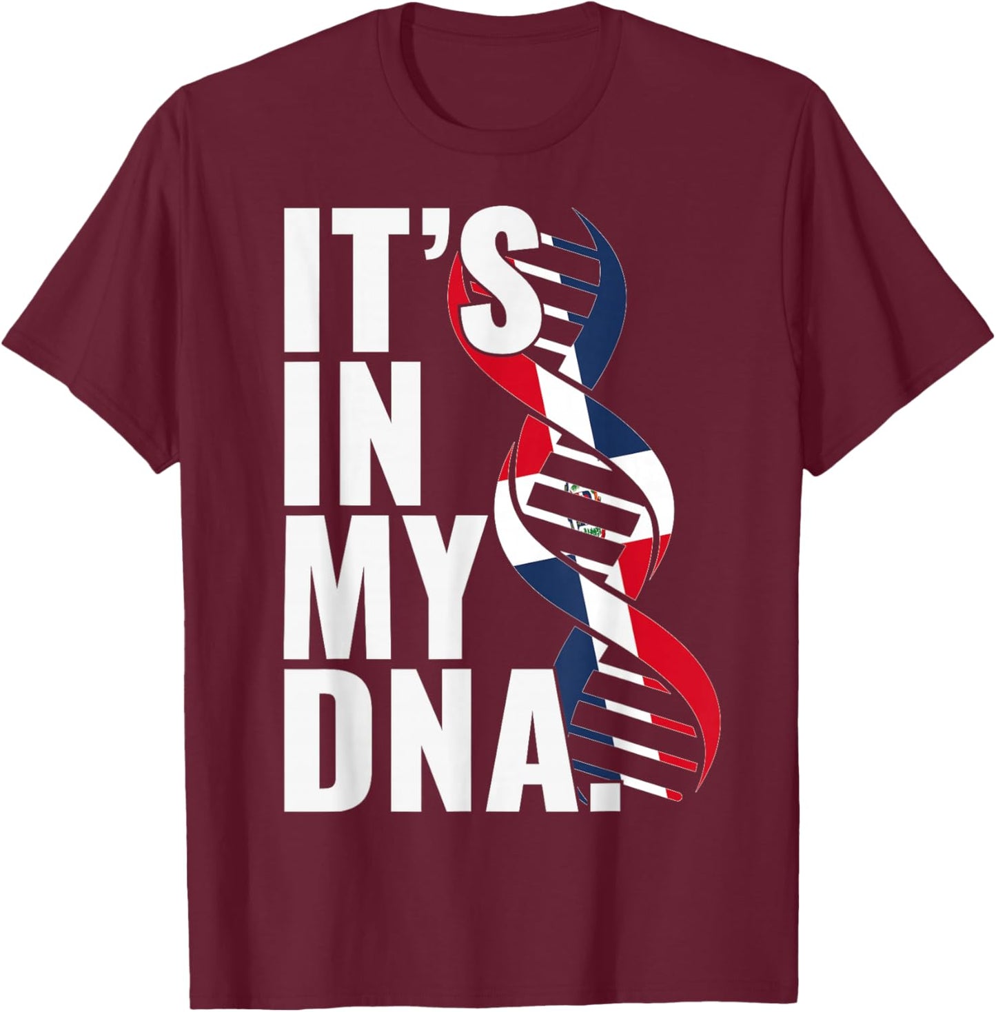 Dominican Republic Roots Flag Fingerprint Graphic Patriotic T-Shirt - T-Shirt | Maroon