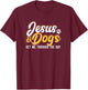 Jesus and Dogs Get Me Through The Day Christian T-Shirt - T-Shirt | Maroon