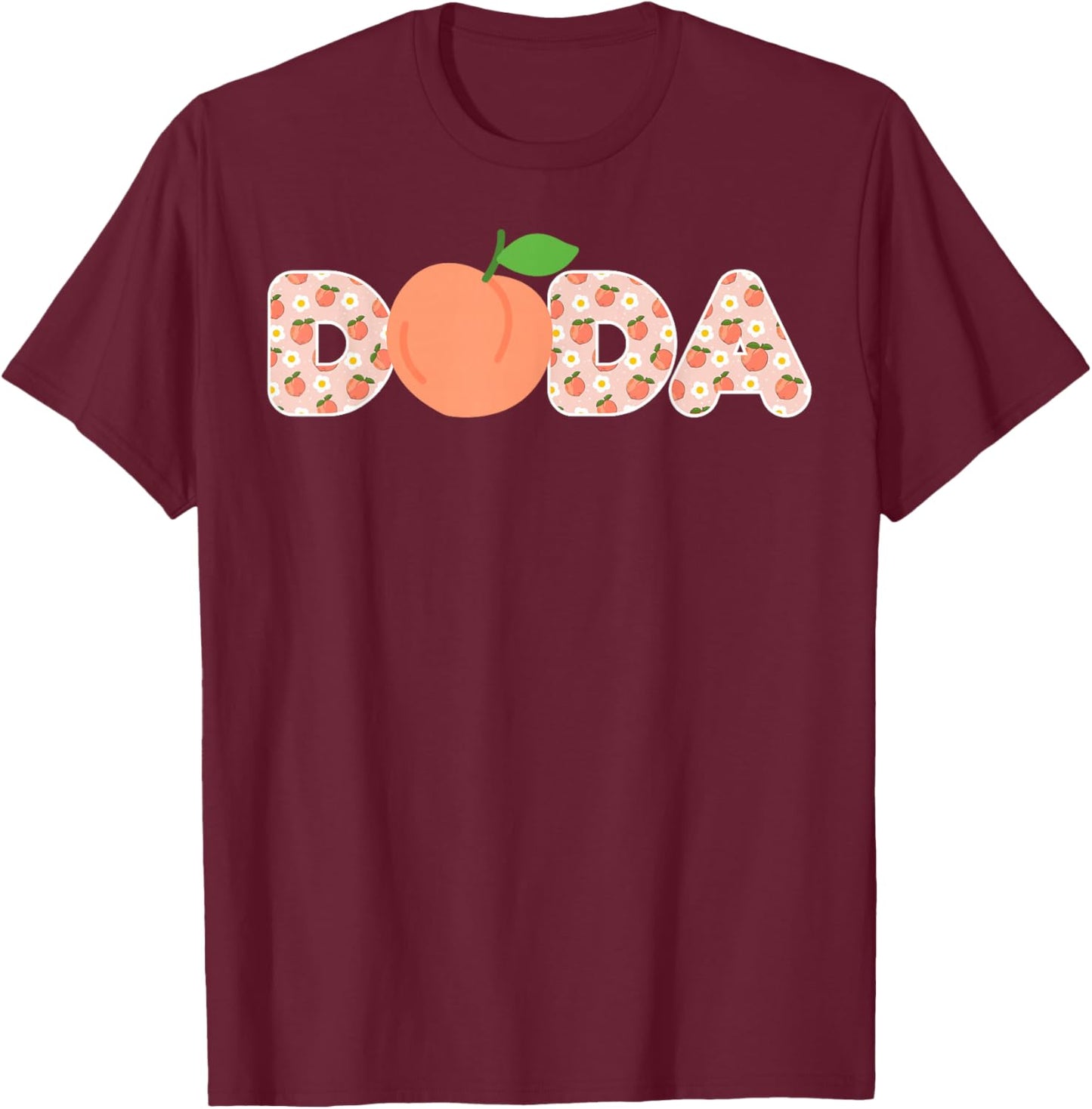 Dada of A Sweet Peach First Birthday Family Peach Party T-Shirt - T-Shirt | Maroon