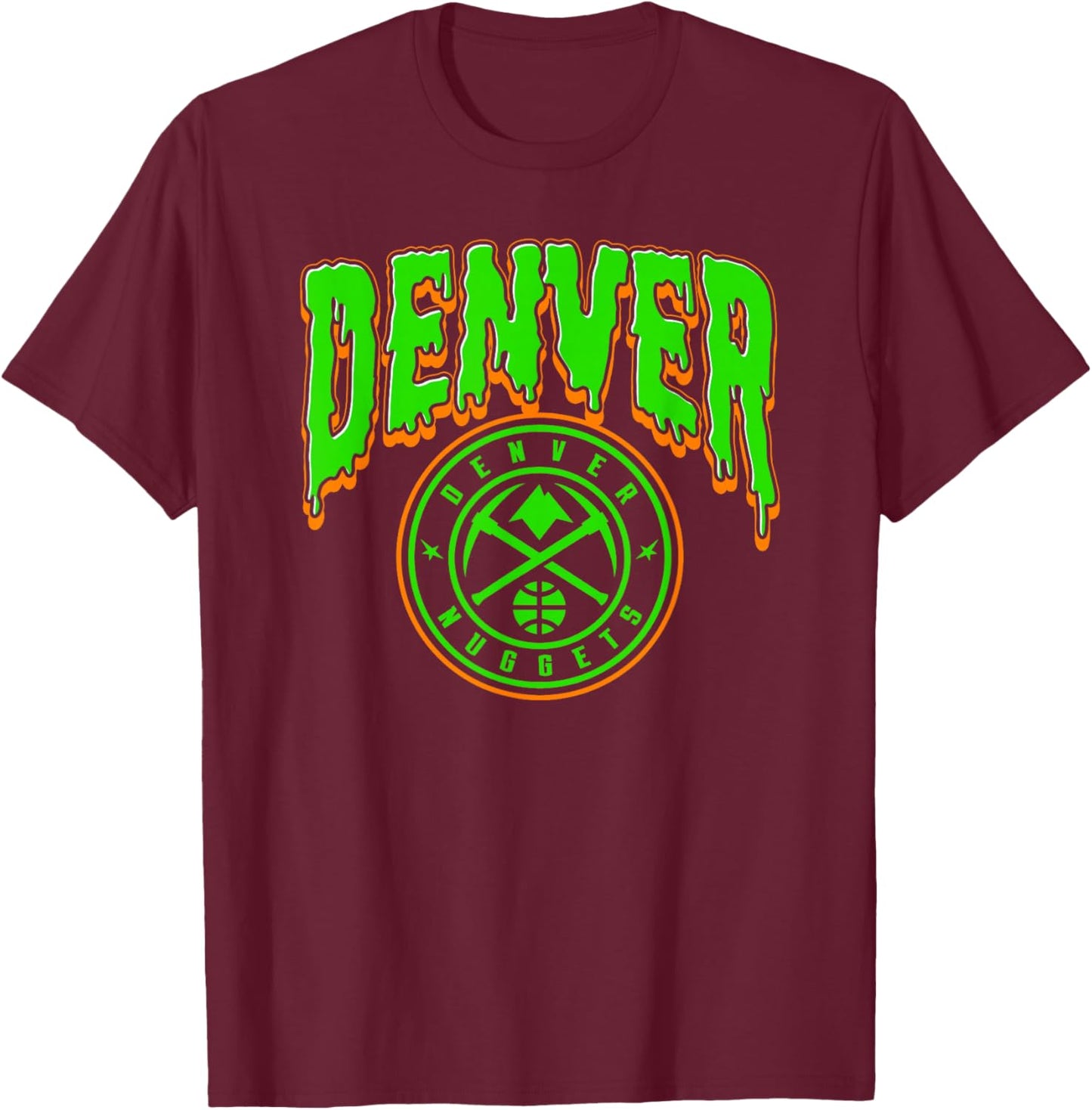 NBA Denver Nuggets Halloween Scary Logo T-Shirt - T-Shirt | Maroon