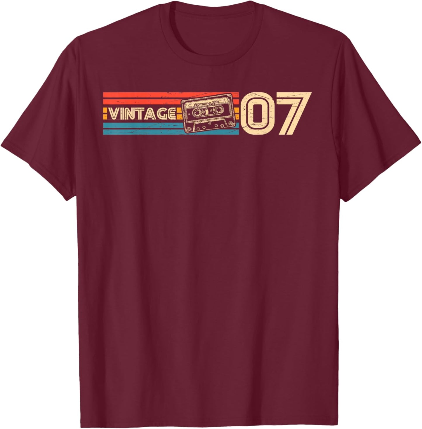 19th Birthday Retro Vintage 2007 Men Women T-Shirt - T-Shirt | Maroon
