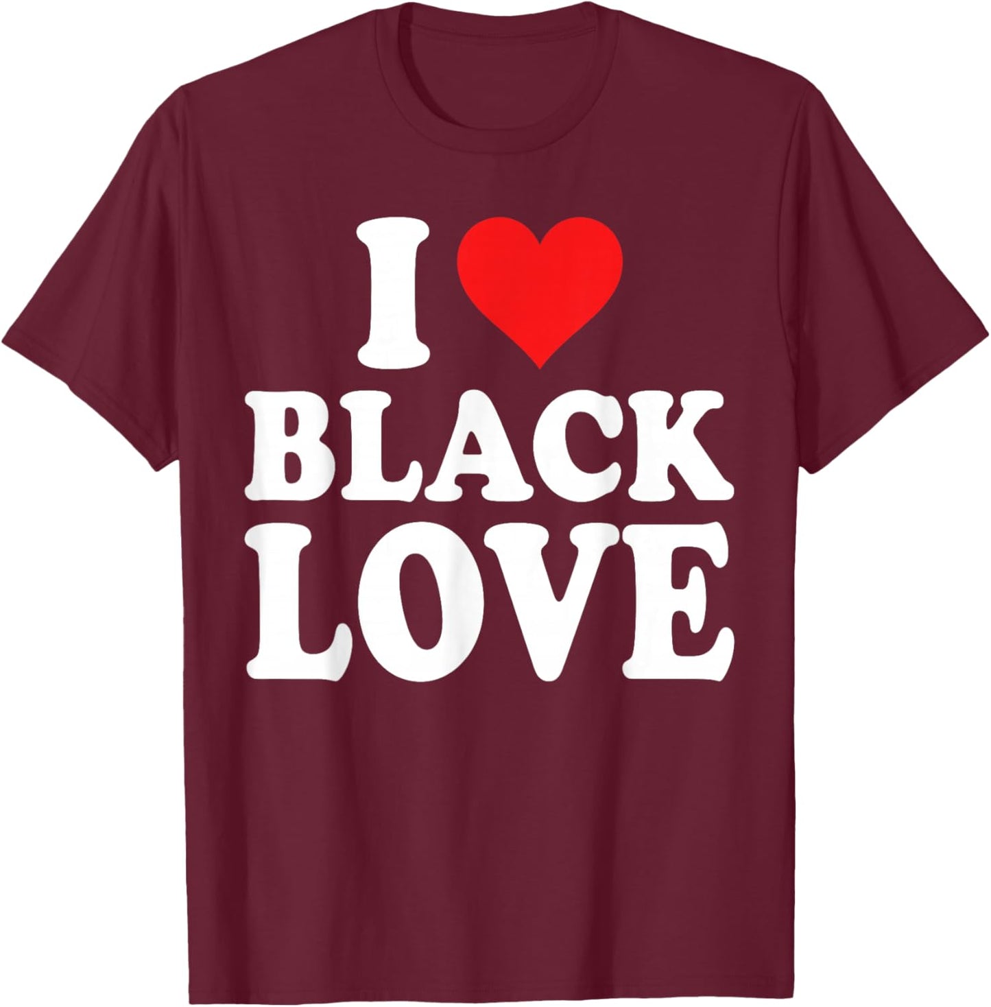 I Heart Black Love Cute Matching Couples African American T-Shirt - T-Shirt | Maroon