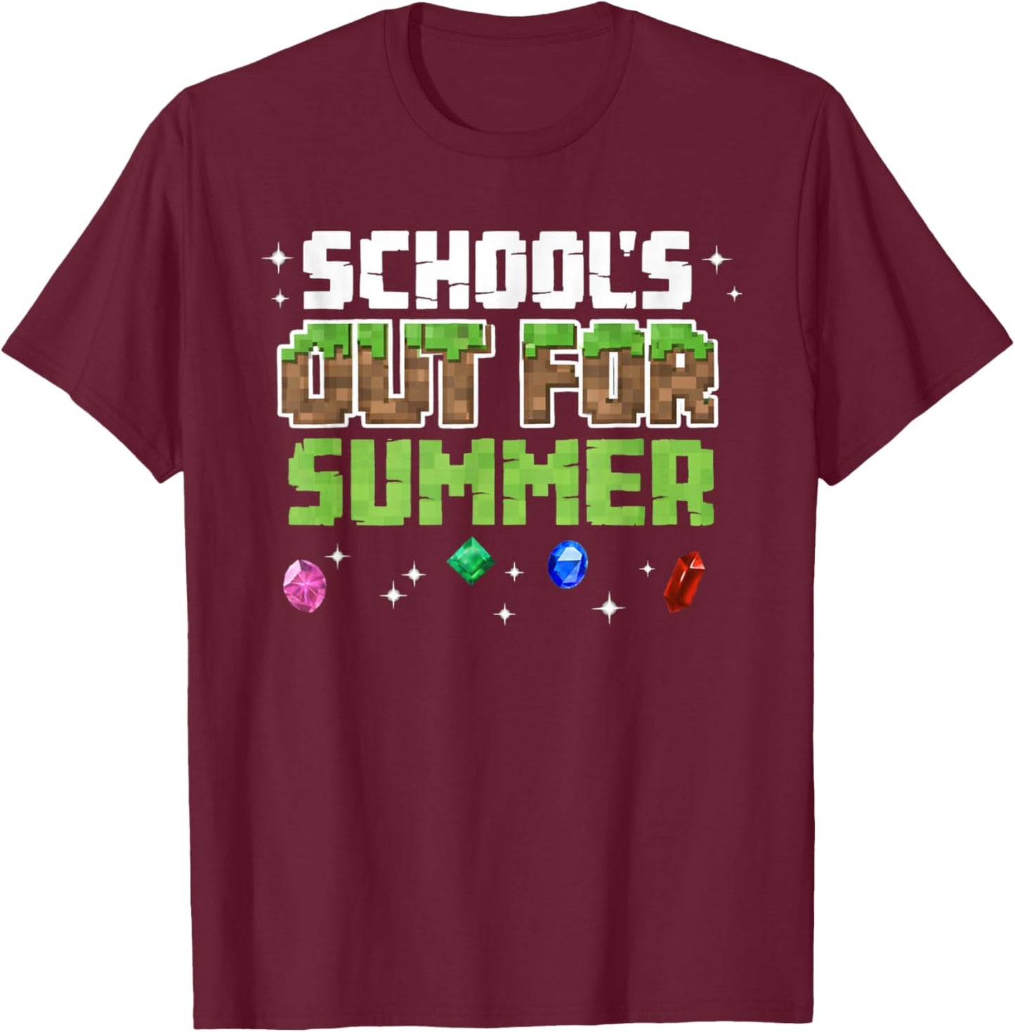 Gamer Last Day of School Schools Out for Summer Boy Kid Gift T-Shirt - T-Shirt | Maroon