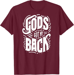 God's Got My Back (Design on Back), Jesus Christian T-Shirt - T-Shirt | Maroon