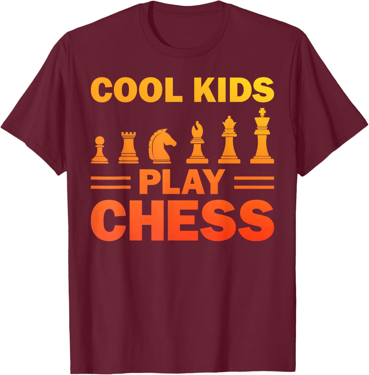 Cool Chess Art for Boys Girls Kids Chess Lover Chess Player T-Shirt - T-Shirt | Maroon