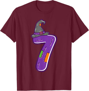 Six Seven Meme Matching Halloween Costume T-Shirt - T-Shirt | Maroon