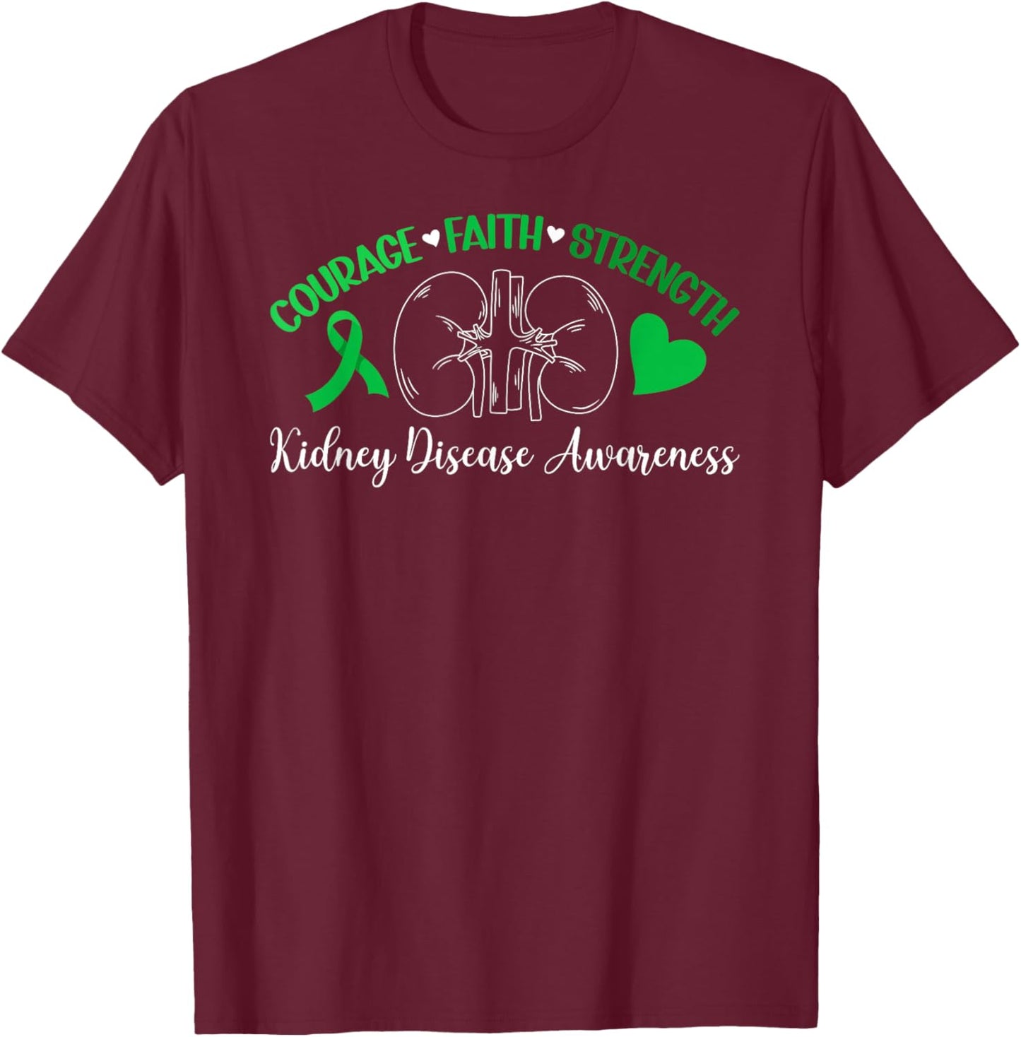 Kidney Disease Awareness Month Kidney Disease Survivor T-Shirt - T-Shirt | Maroon