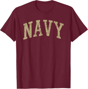 Navy - Throwback Design - Vintage Worn Classic T-Shirt - T-Shirt | Maroon