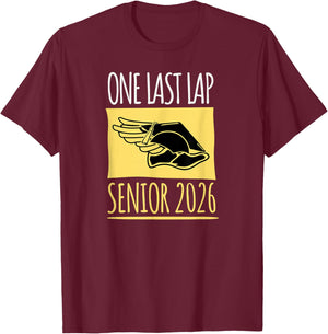 Track and Field Senior 2026 One Last Lap T-Shirt - T-Shirt | Maroon