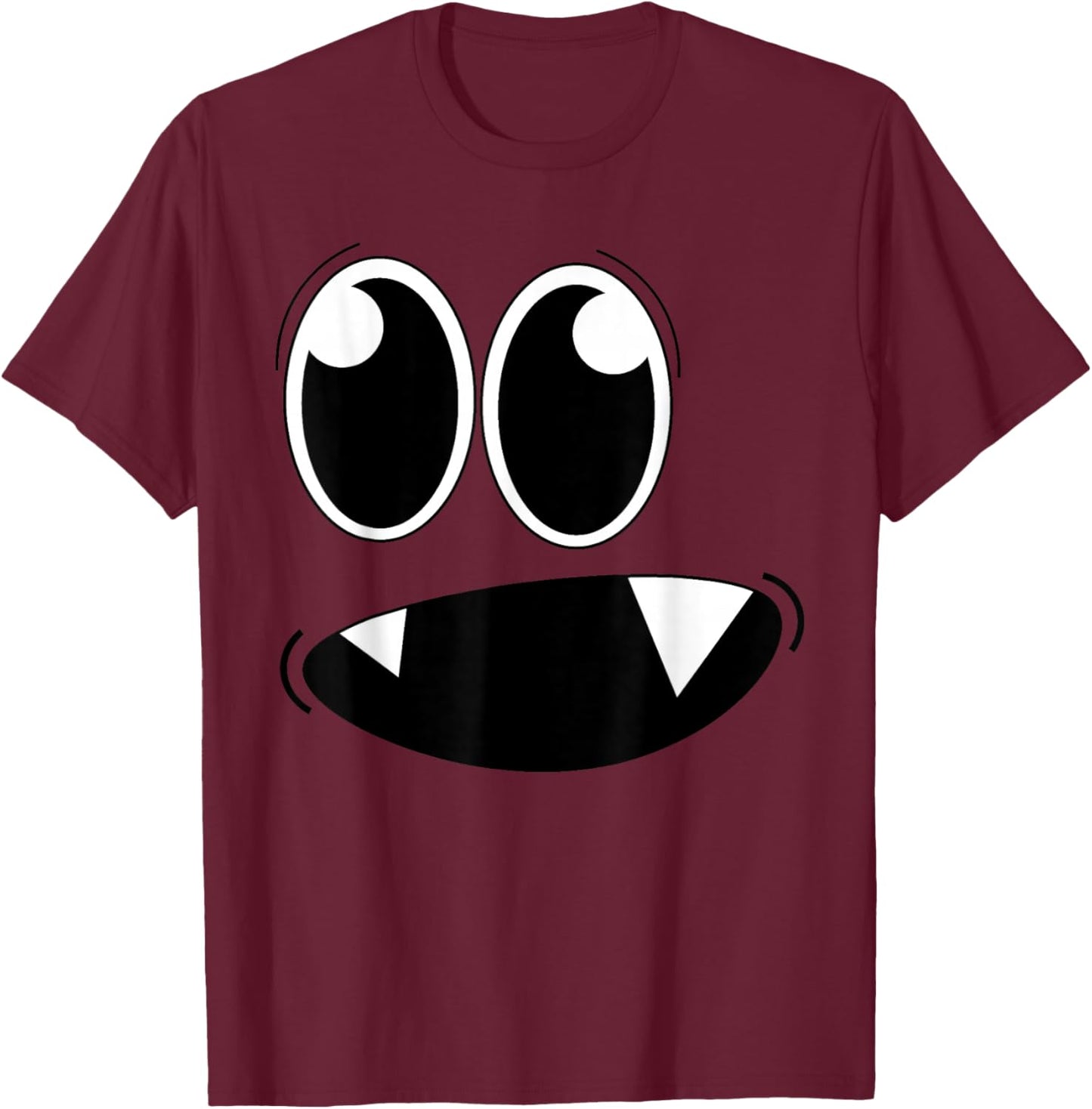 Cute Monster Face Halloween Costume Zombie Men Women Kid T-Shirt - T-Shirt | Maroon