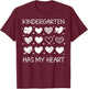 Kindergarten Has My Heart Valentine Teacher Bookworm Vintage T-Shirt - T-Shirt | Maroon