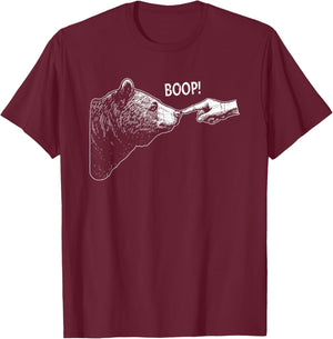 Boop Halloween, Bear Finger Touching Nose T-Shirt - T-Shirt | Maroon