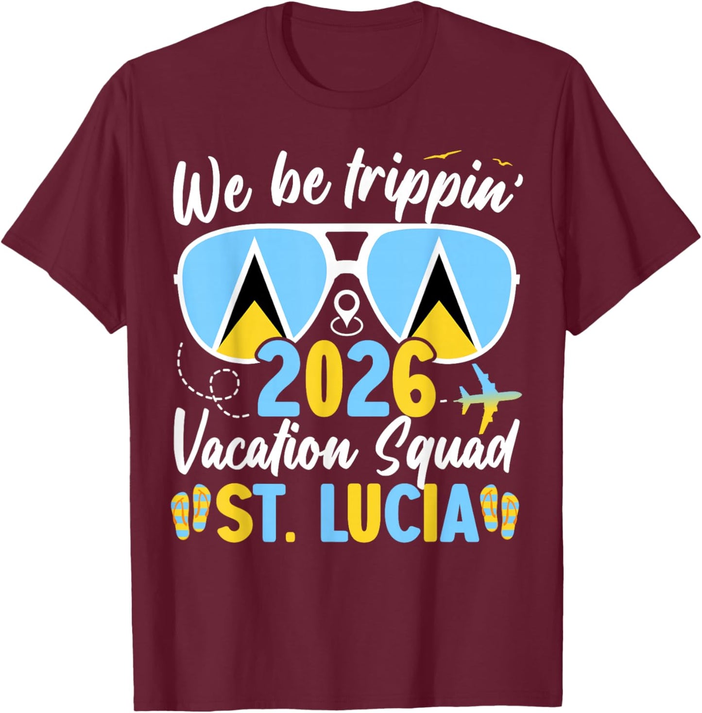 St. Lucia Vacation Family Friends Trip Cruise 2026 Matching T-Shirt - T-Shirt | Maroon