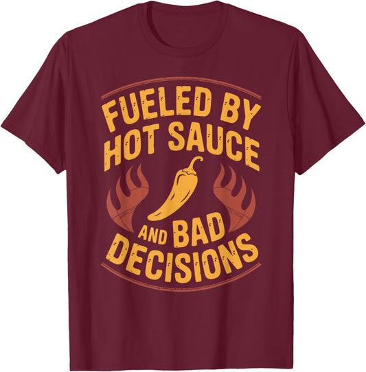 Funny Hot Sauce Lover Spicy Food Chili T-Shirt - T-Shirt | Maroon