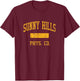 Sunny Hills High School HS Fullerton CA PHYS Ed T-Shirt - T-Shirt | Maroon
