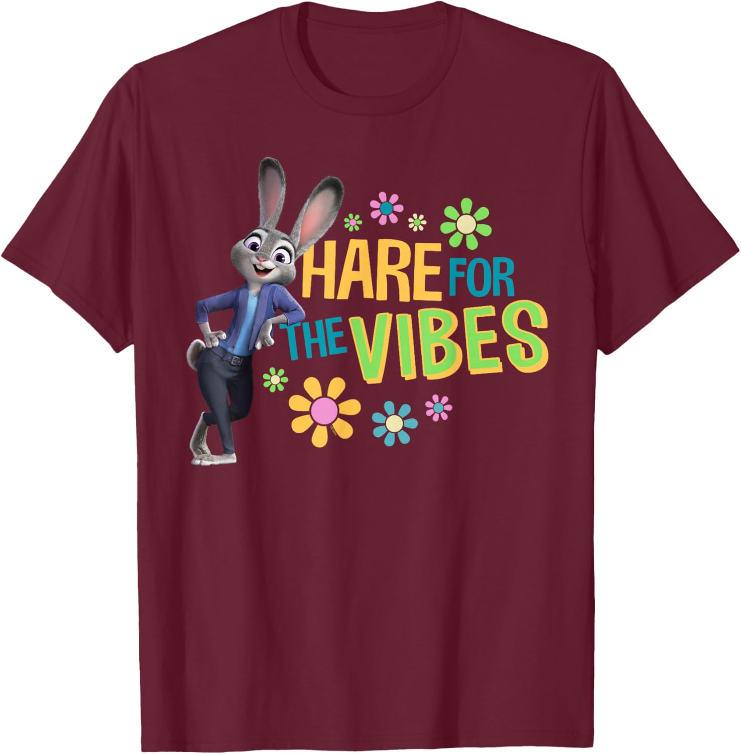 Disney Zootopia 2 Judy Hopps Hare for The Vibes Funny T-Shirt - T-Shirt | Maroon