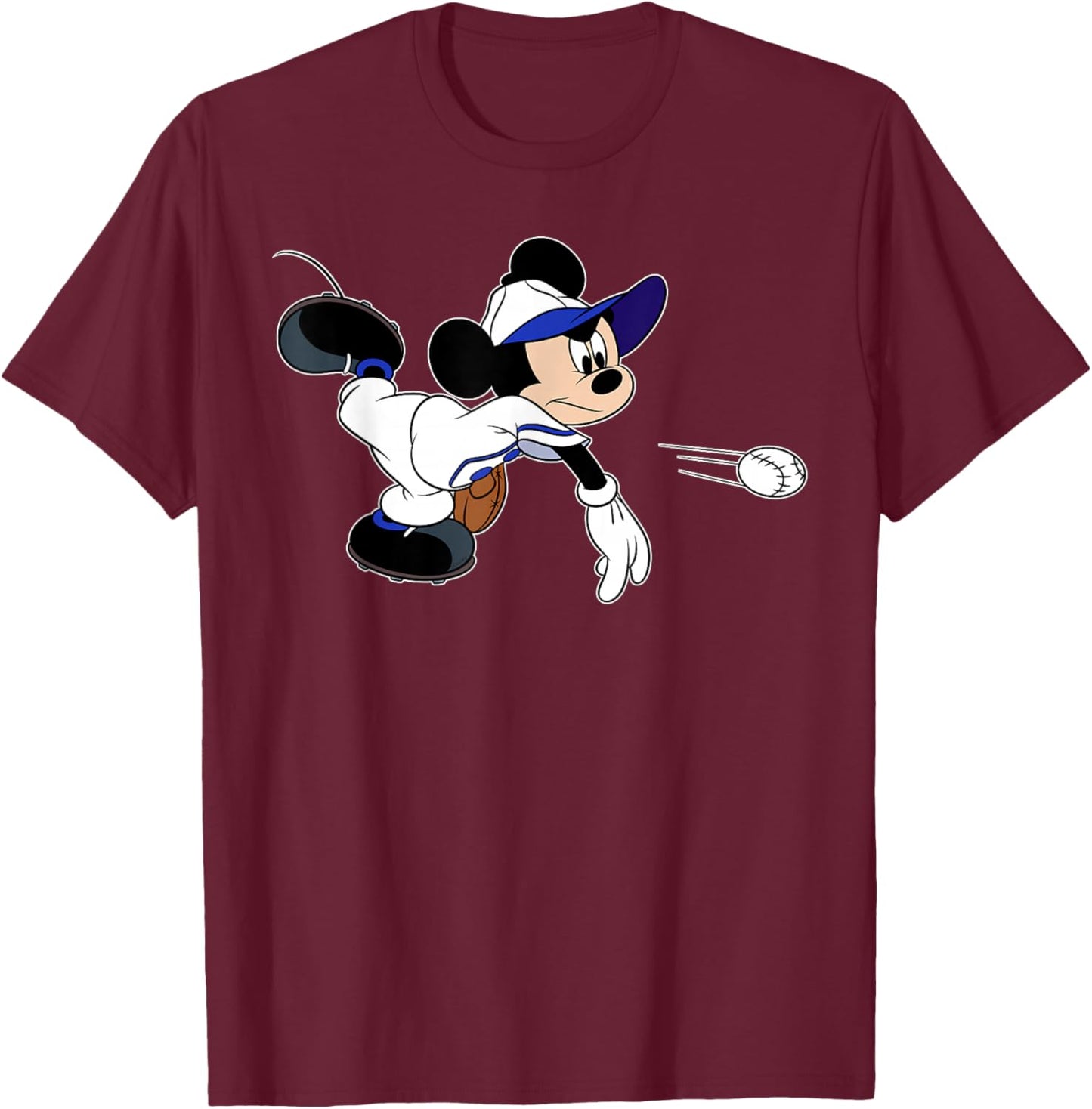 Disney Sports Mickey Mouse Baseball Team Player T-Shirt - T-Shirt | Maroon