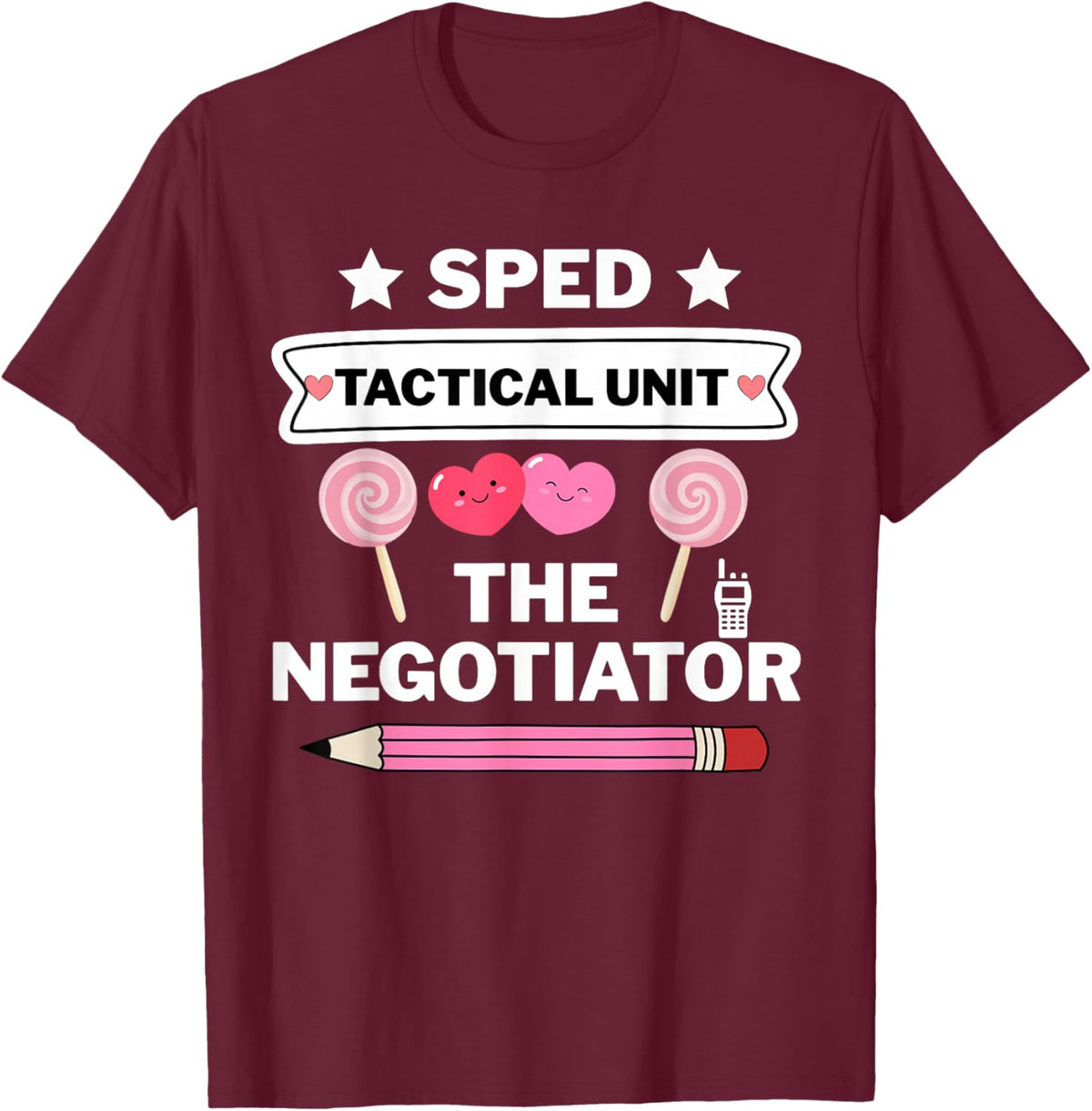 SPED Tactical Unit The Negotiator Design T-Shirt - T-Shirt | Maroon