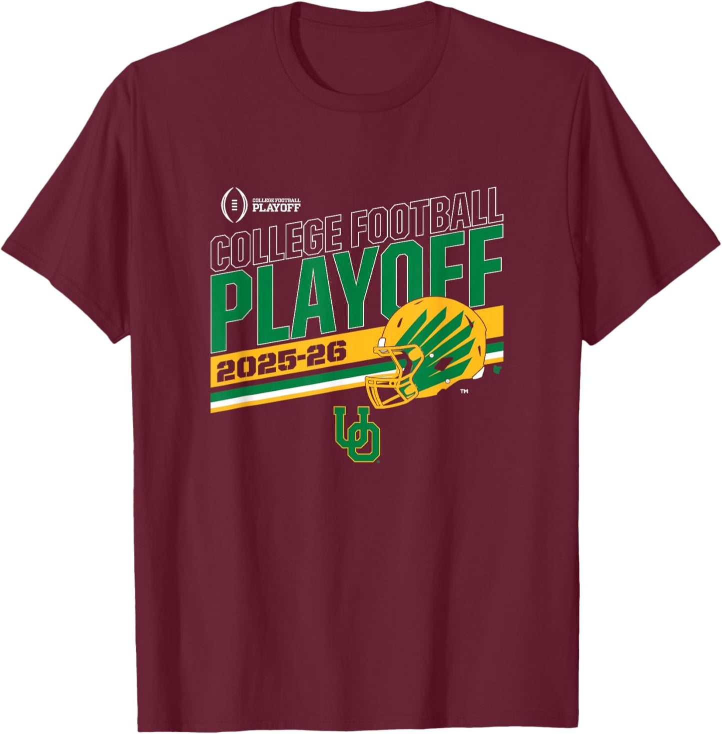 Oregon Ducks College Football Playoff Stripe 2025 T-Shirt - T-Shirt | Maroon