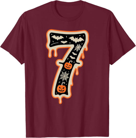Funny 67 Six Seven Meme Couple Matching Halloween Costume T-Shirt - T-Shirt | Maroon