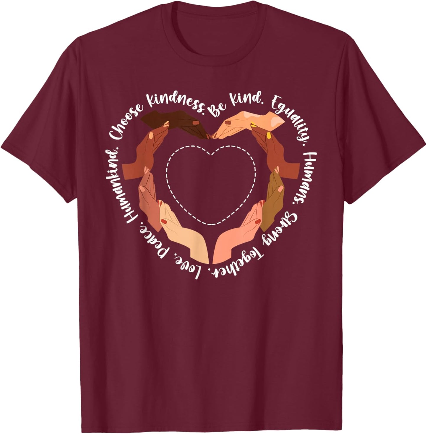 Melanated Melanin Shades Hands Heart Black History Month BLM T-Shirt - T-Shirt | Maroon