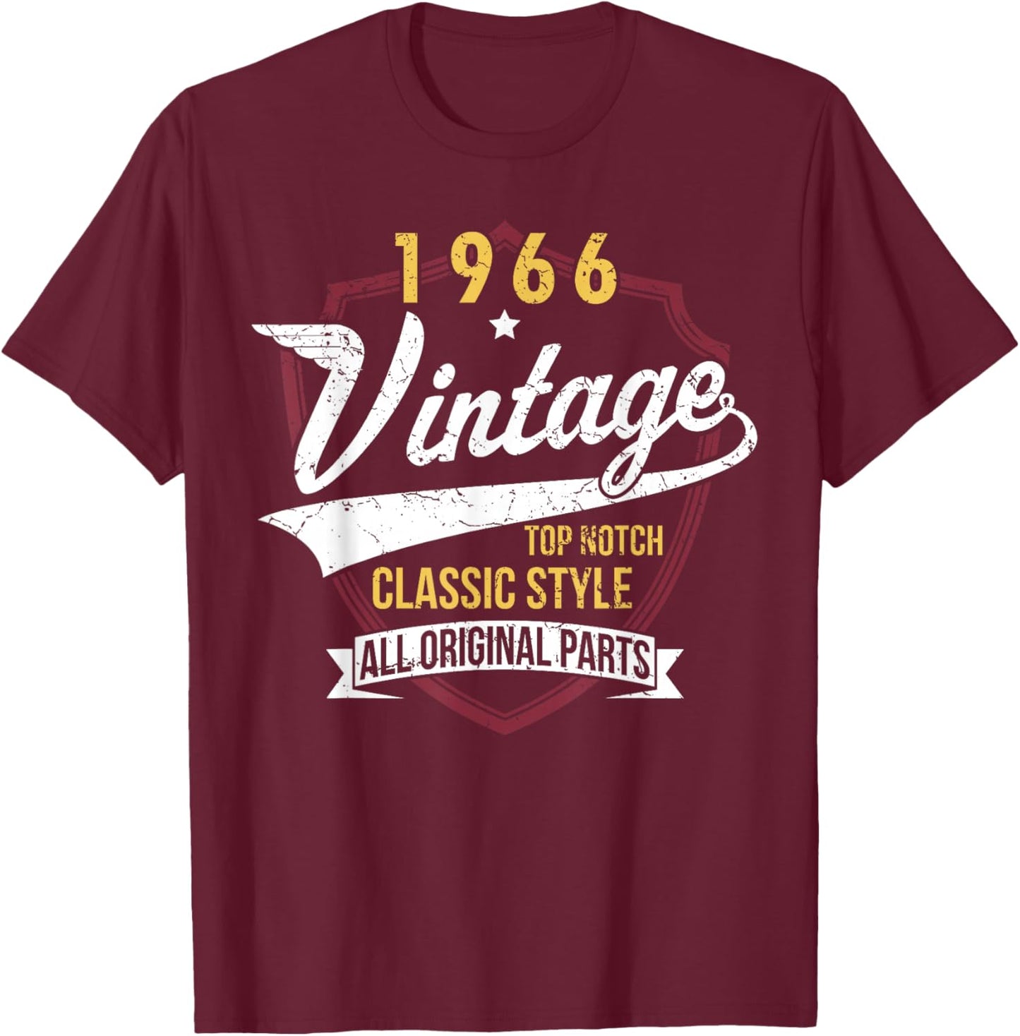 Classic 60 Birthday Decorations Men 60yr 1966 60th Birthday T-Shirt - T-Shirt | Maroon