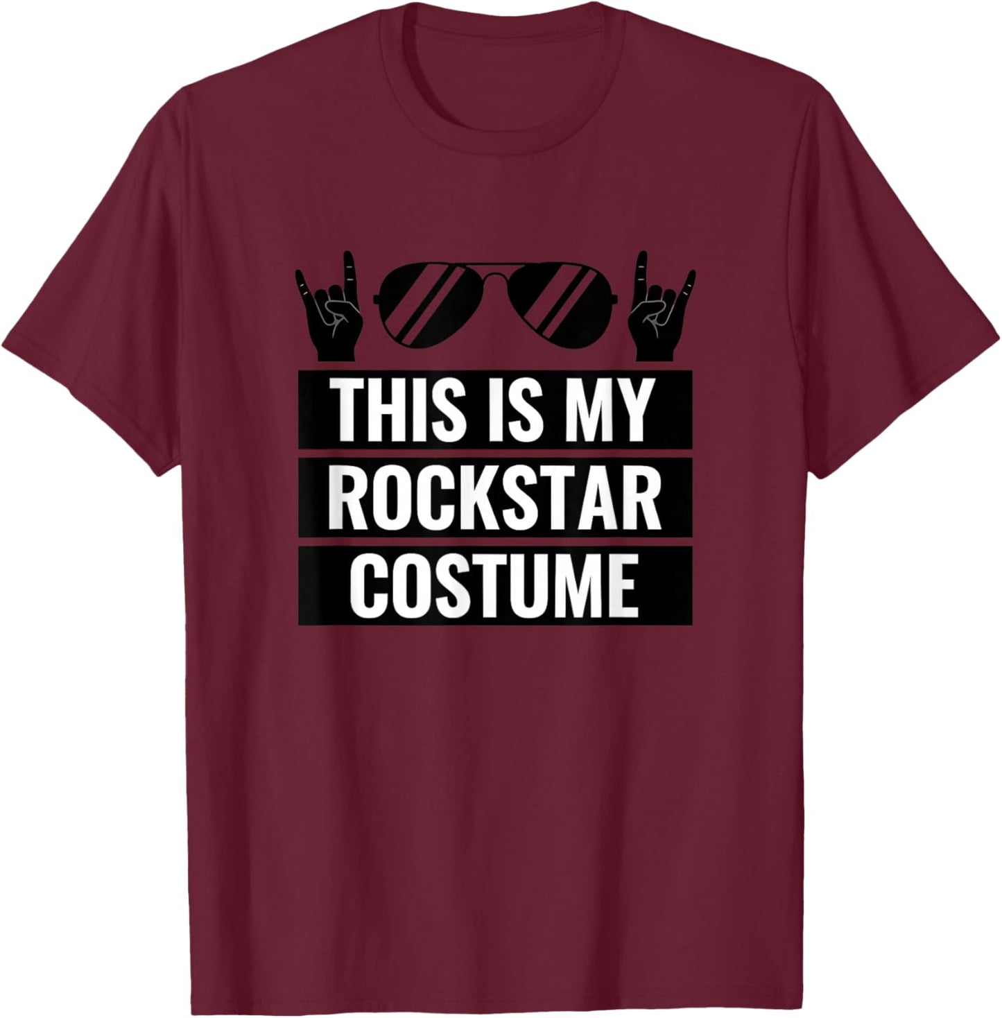 This is My Rockstar Costume Kids Halloween Rockstar Outfit T-Shirt - T-Shirt | Maroon