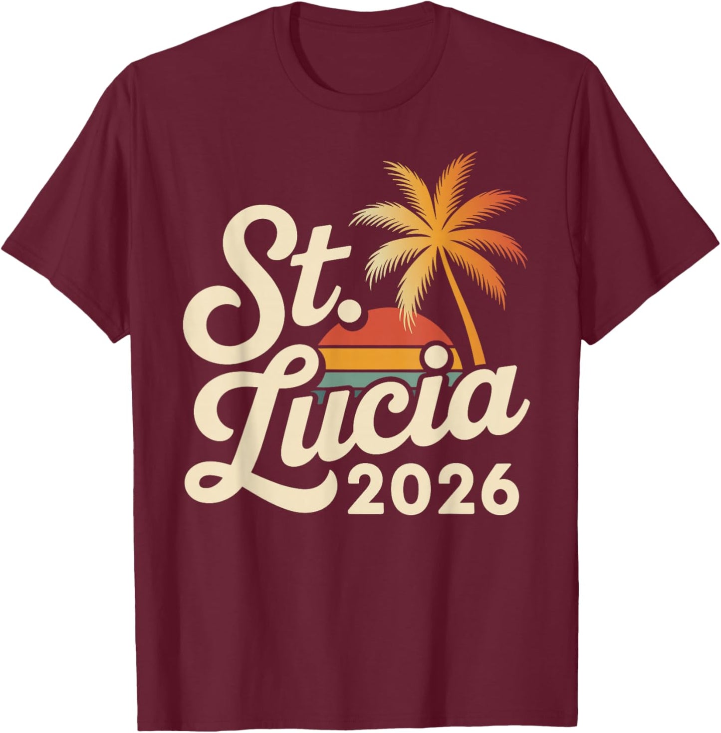 St Lucia 2026 T-Shirt - T-Shirt | Maroon