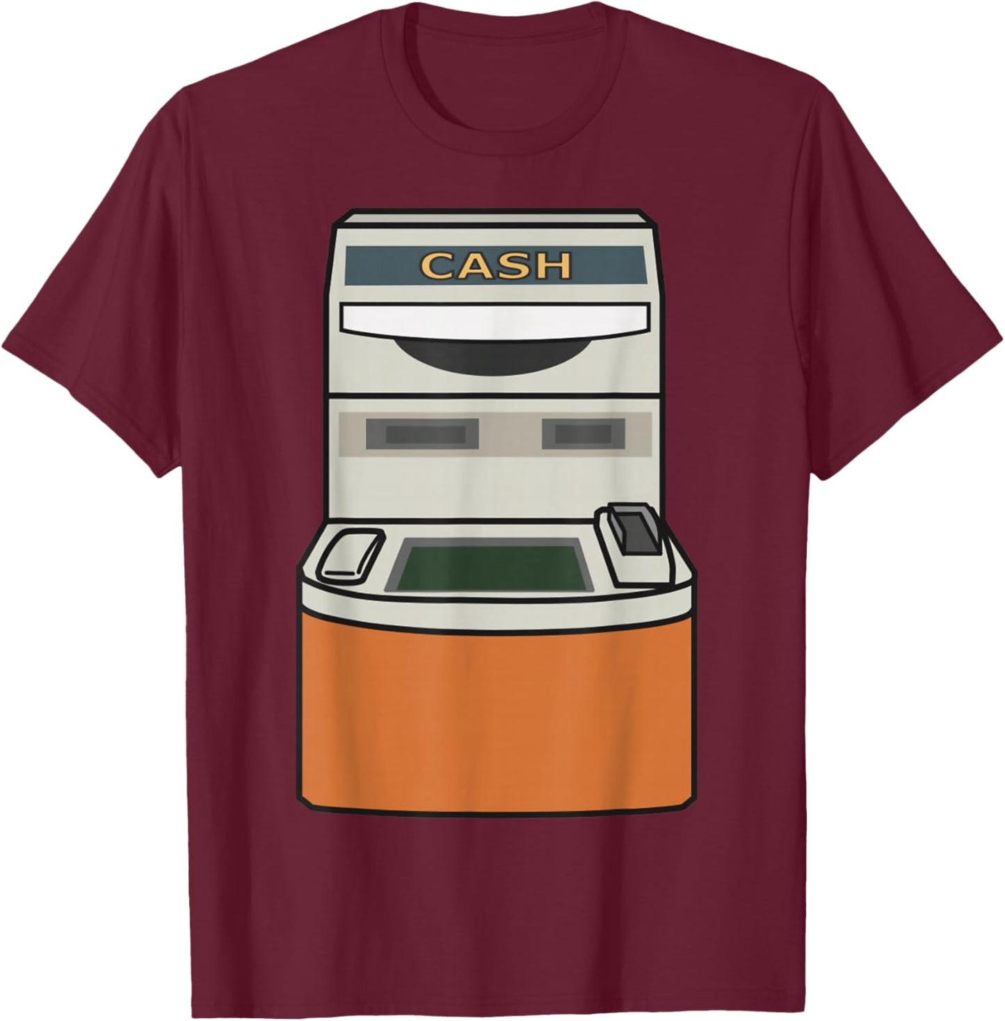 Funny ATM Machine Halloween Costume T-Shirt - T-Shirt | Maroon