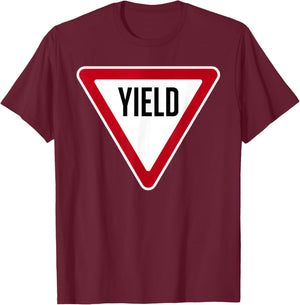 Yield Sign Costume Yield Signs Driving Sign for Halloween T-Shirt - T-Shirt | Maroon