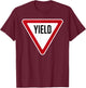Yield Sign Costume Yield Signs Driving Sign for Halloween T-Shirt - T-Shirt | Maroon