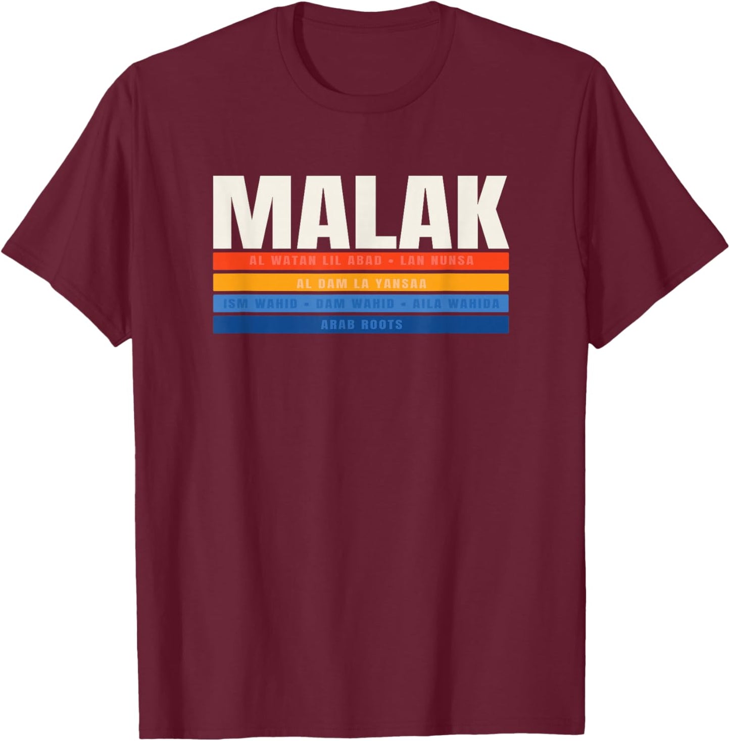 Malak Arab Legacy and Pride T-Shirt - T-Shirt | Maroon