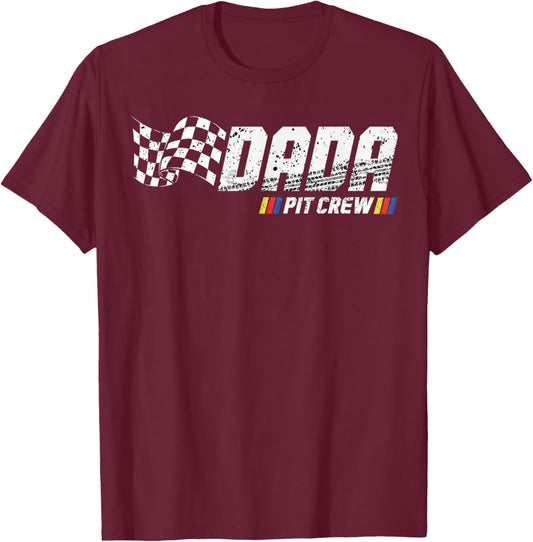 Dada Pit Crew Race Car Birthday Family Racing T-Shirt - T-Shirt | Maroon