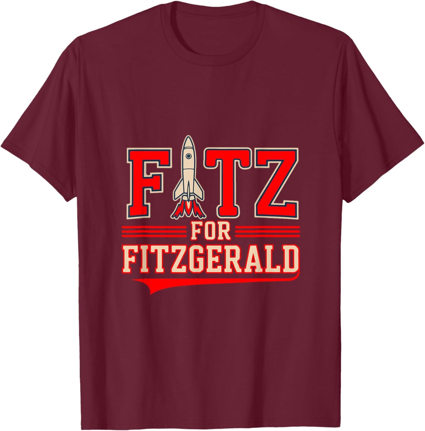 Custom Fitz for Fitzgerald Collegiate Style T-Shirt - T-Shirt | Maroon