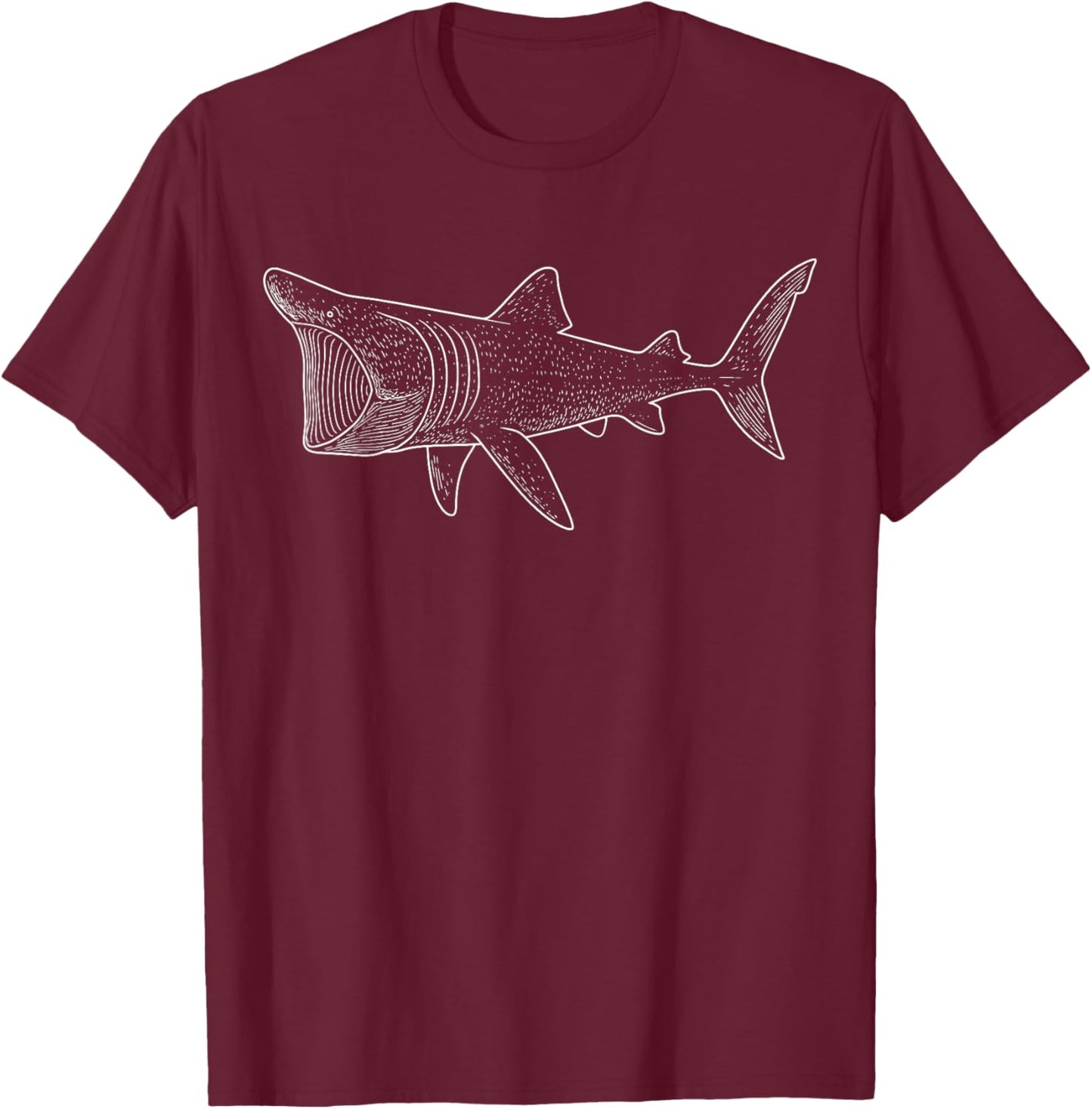 Basking Shark Illustration Shark Lover T-Shirt - T-Shirt | Maroon