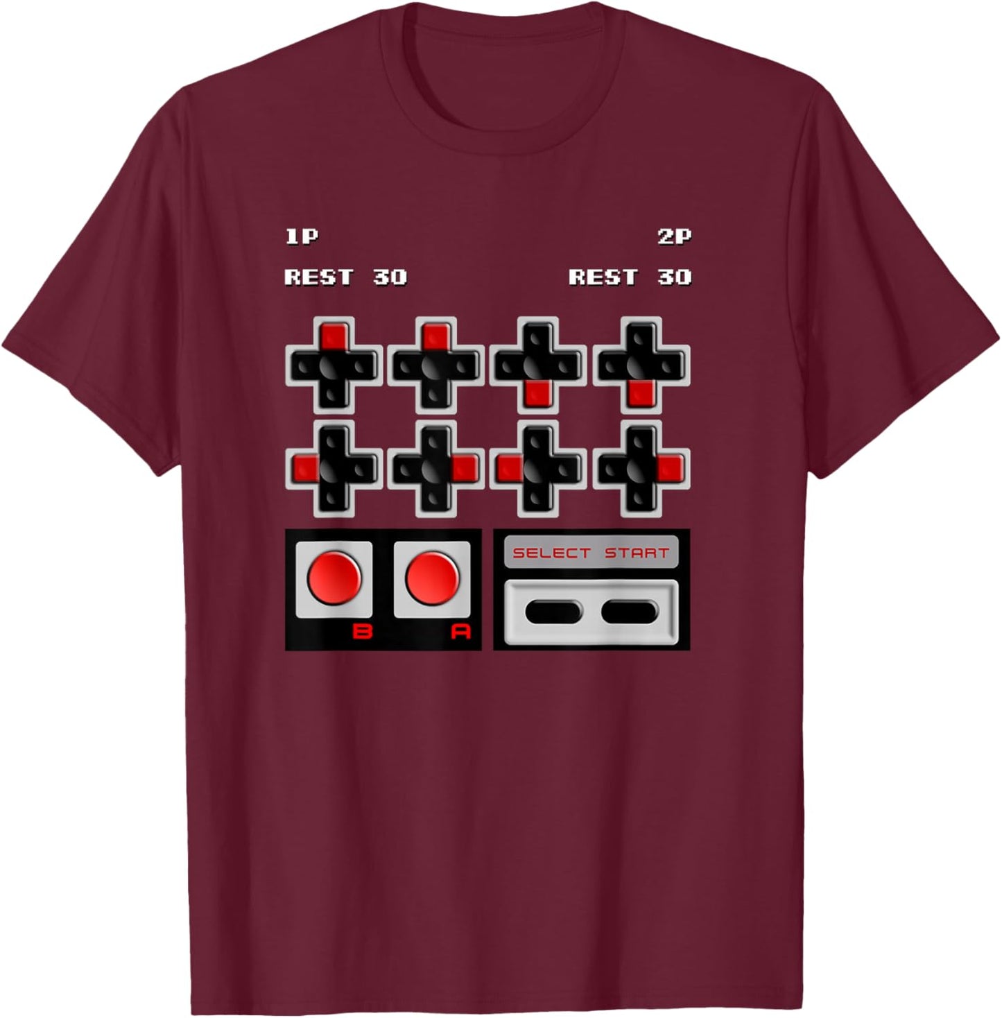 Retro 30 Lives Code Gamer Gear - Classic Cheat Code T-Shirt - T-Shirt | Maroon