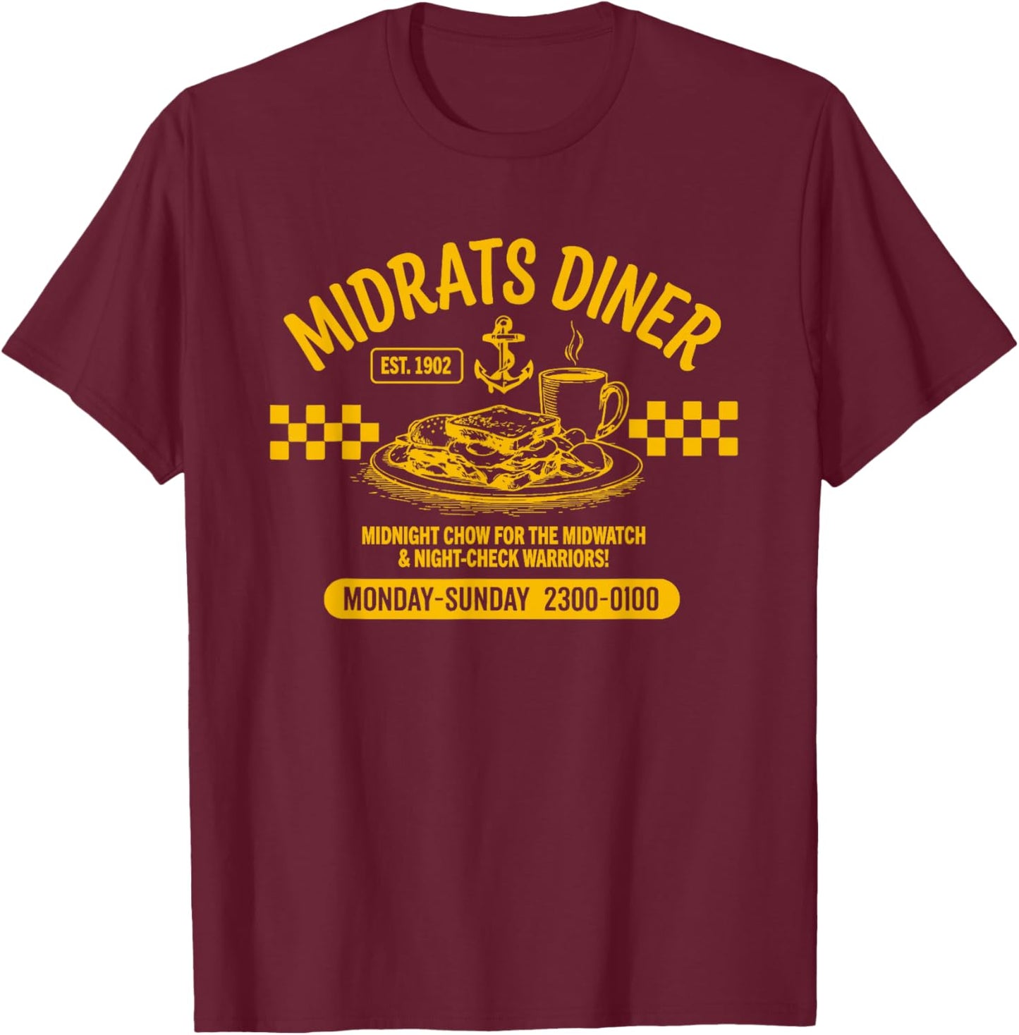 Midrats Diner Funny Sailor Humor Design T-Shirt - T-Shirt | Maroon