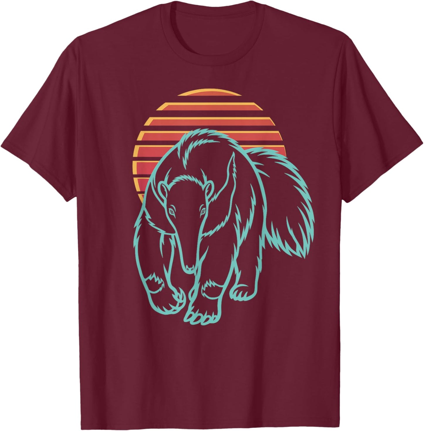 Anteater Lover Animal Retro Synthwave 80s T-Shirt - T-Shirt | Maroon