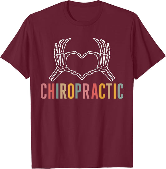 Chiropractic Heart Chiropractor Appreciation T-Shirt - T-Shirt | Maroon