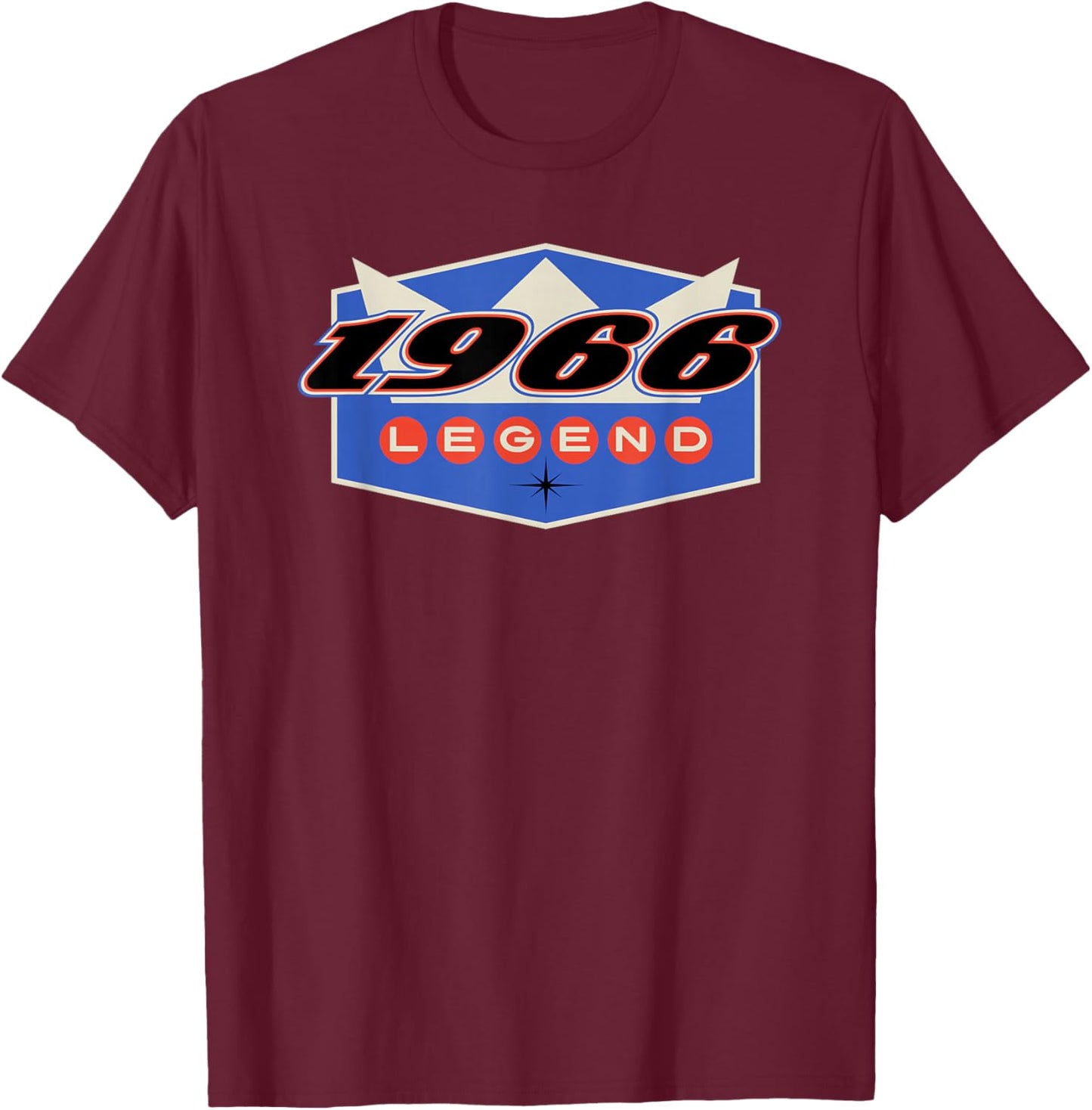 Legend 1966 Retro Bowling Style 60th Birthday Gift T-Shirt - T-Shirt | Maroon